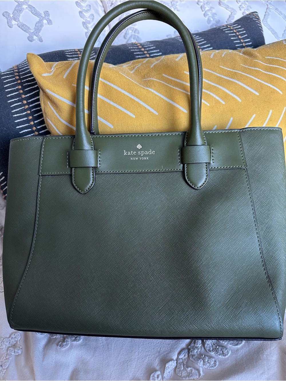 kate spade Olive Green Saffiano Leather Tote